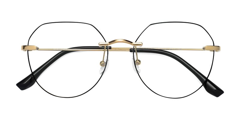 1960S - Gold / Black Eyeglasses