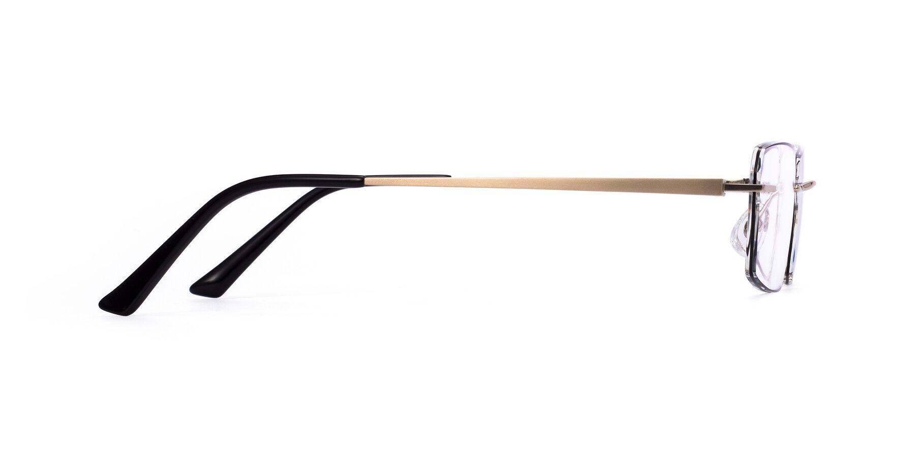 Side of Basco in Gold-Black with Clear Blue Light Blocking Lenses