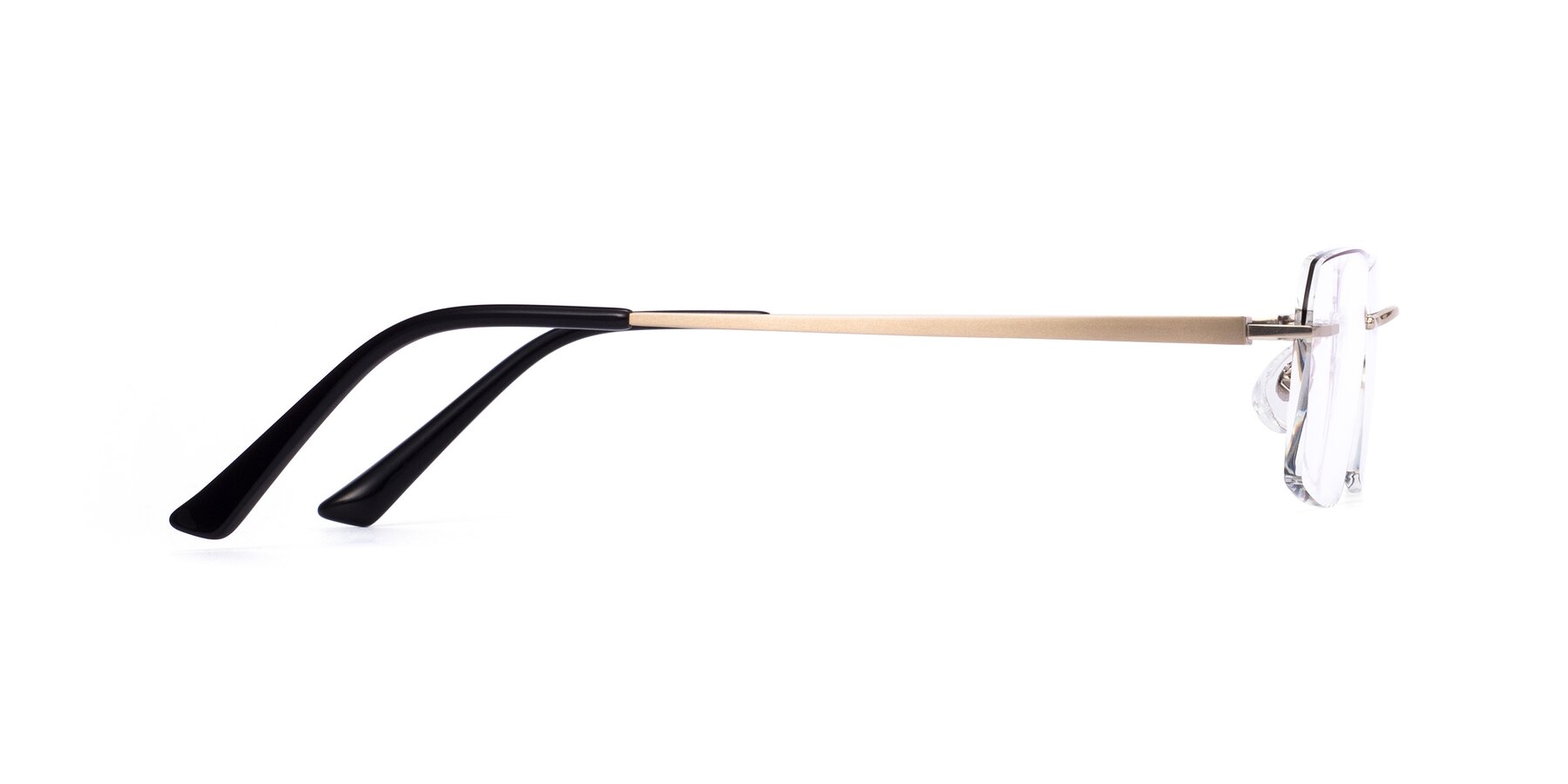 Side of Basco in Gold-Black with Clear Reading Eyeglass Lenses