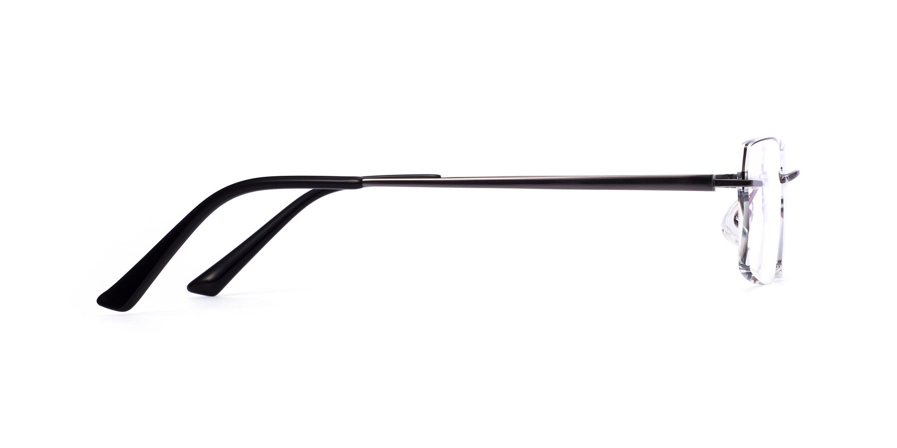 Side of Basco in  Gunmetal-Black with Clear Reading Eyeglass Lenses