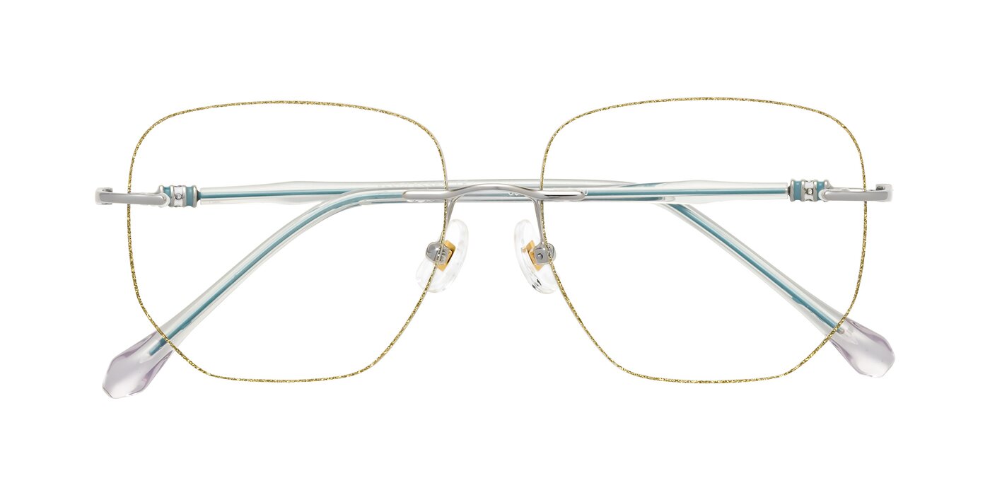 Y7056 - Gold Glitter / Silver Blue Light Glasses