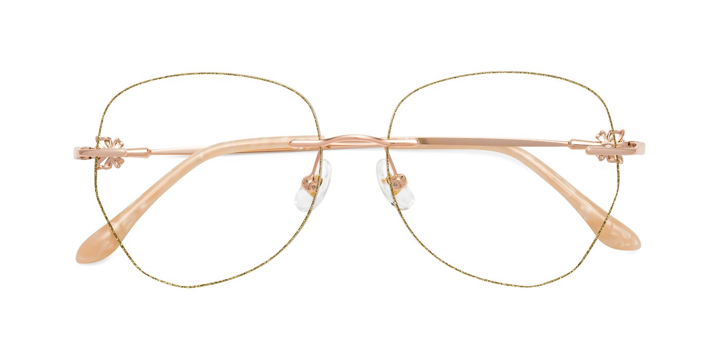 Y7057 - Gold Glitter / Rose Gold Eyeglasses