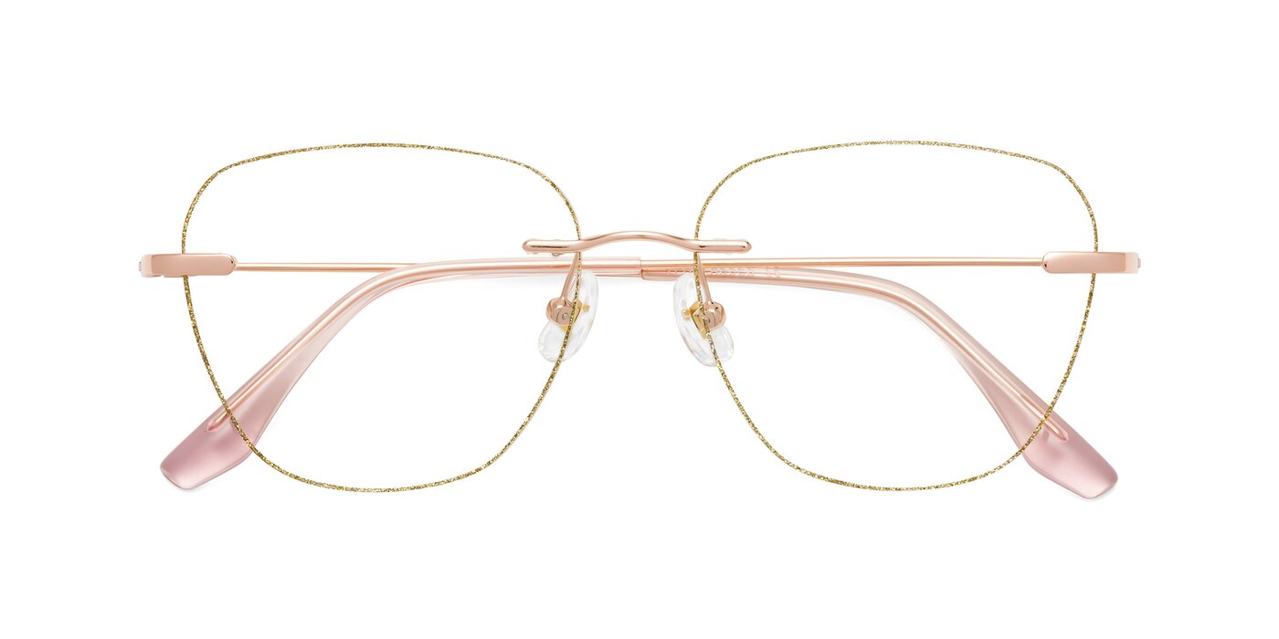 Y7059 - Gold Glitter / Rose Gold Blue Light Glasses