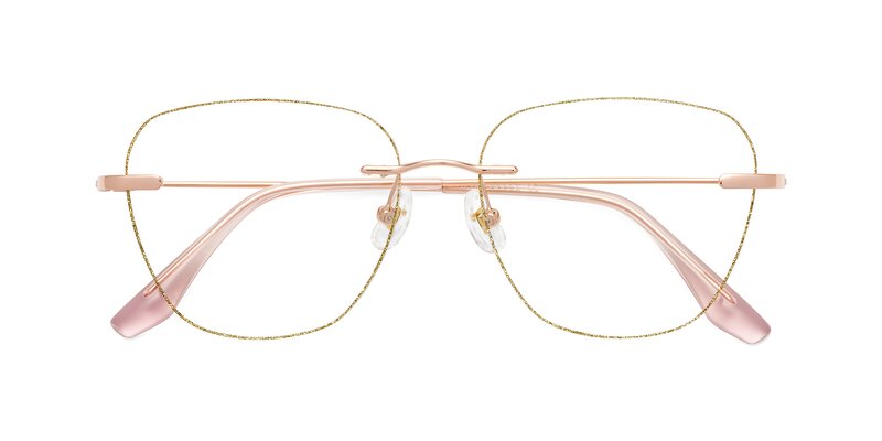 Y7059 - Gold Glitter / Rose Gold Eyeglasses