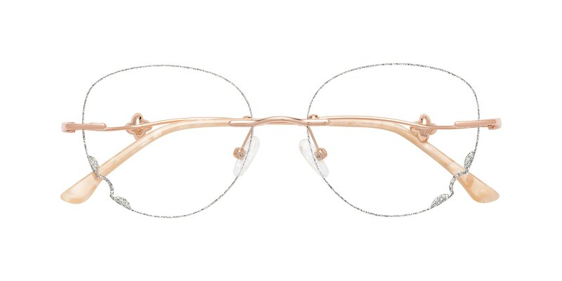 Y7060 - Silver Glitter / Rose Gold Eyeglasses
