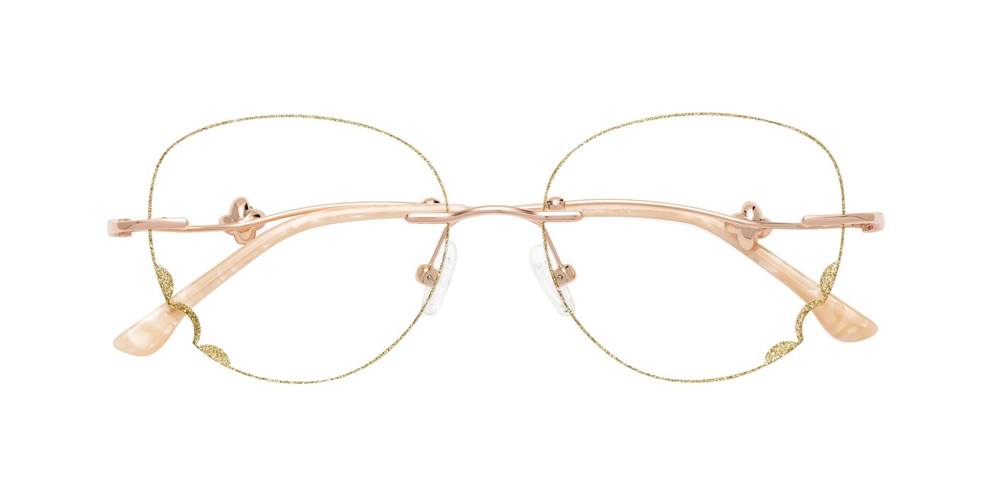 Y7060 - Gold Glitter / Rose Gold Reading Glasses