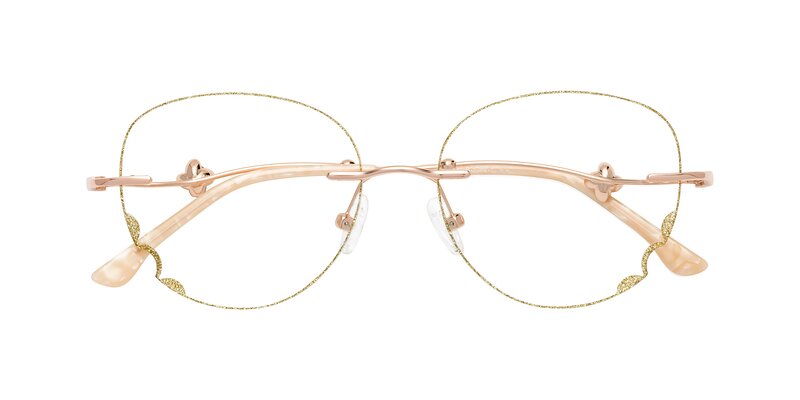 Y7060 - Gold Glitter / Rose Gold Eyeglasses