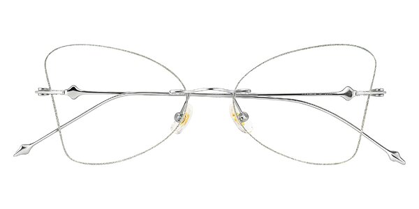 Front of Solene in Silver Glitter/Silver