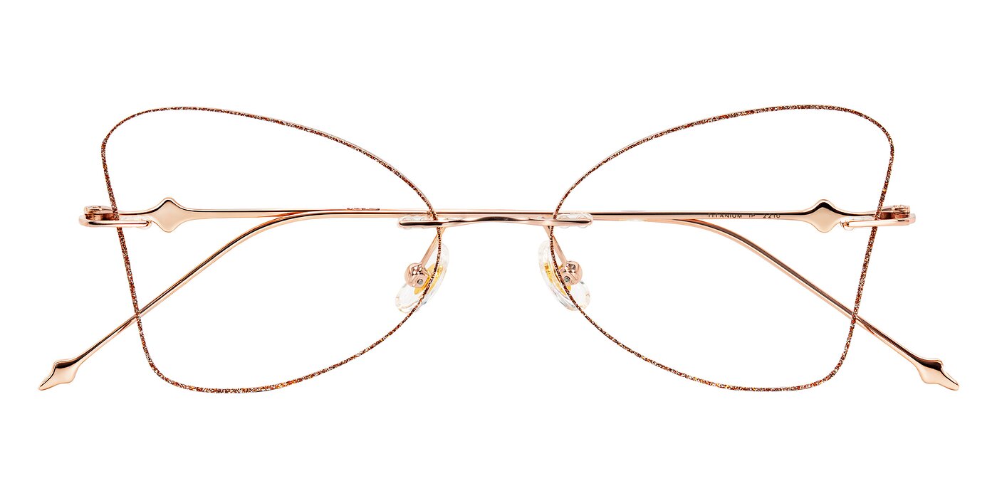 Solene - Orange Glitter/Rose Gold Eyeglasses