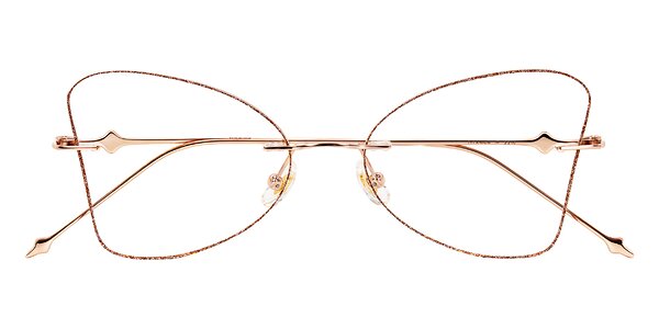 Front of Solene in Orange Glitter/Rose Gold