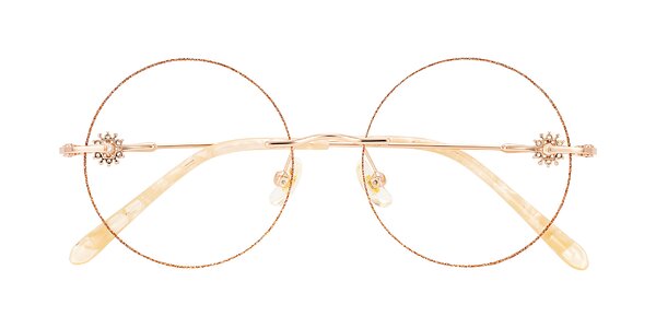 Front of Clea in Rust Glitter/Rose Gold