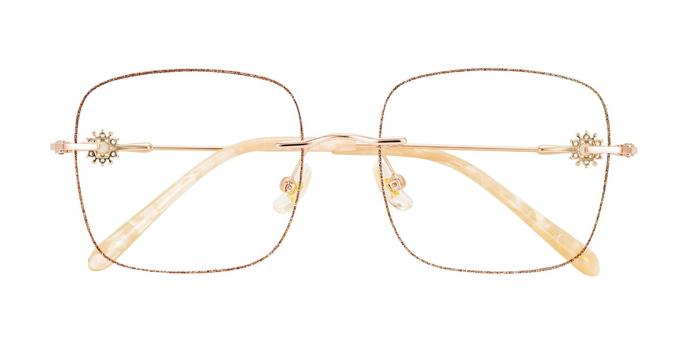 Viveca - Rust Glitter/Rose Gold Eyeglasses