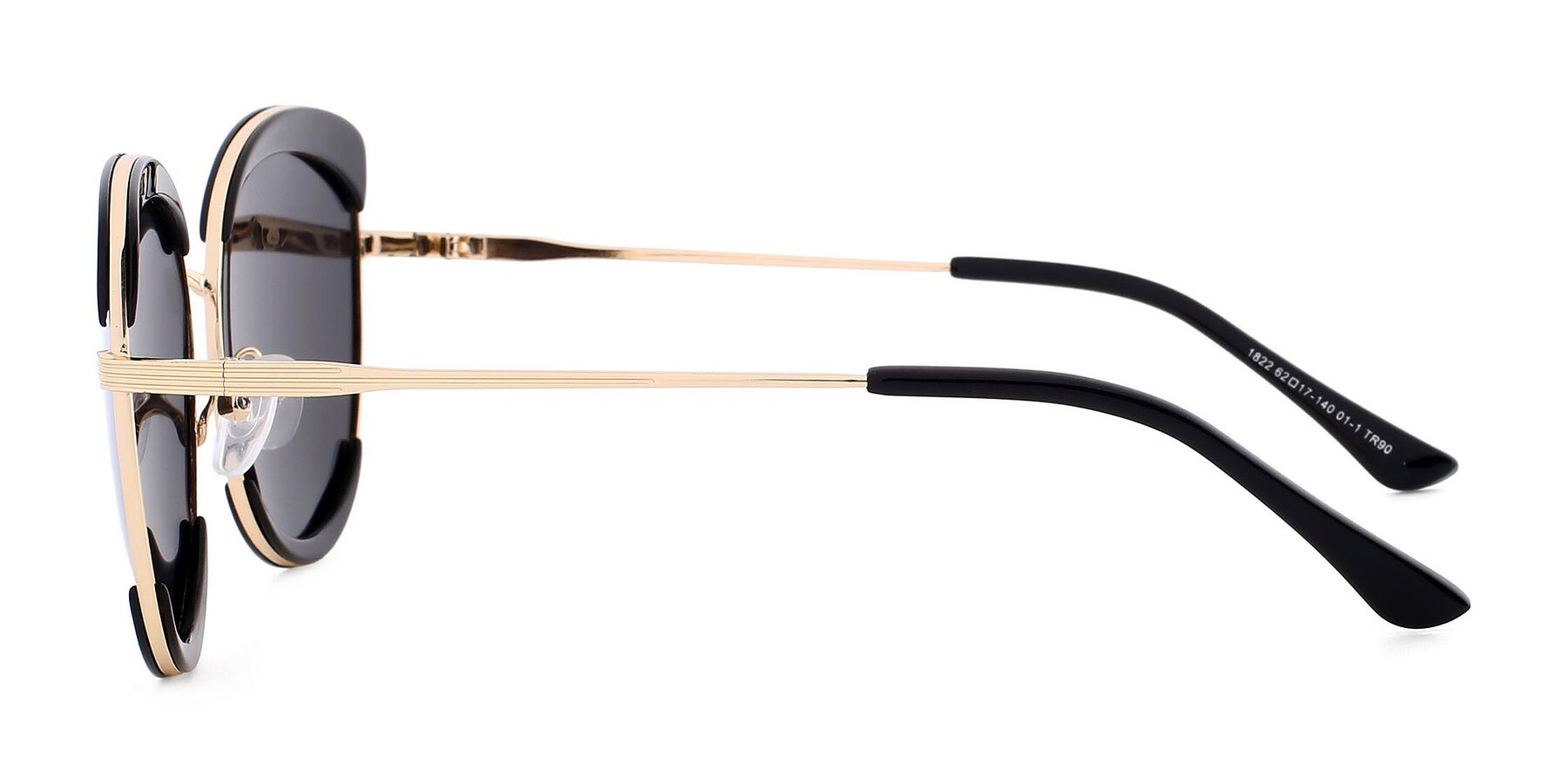 Side of 1822 in Black-Gold with Silver Mirrored TAC Lenses