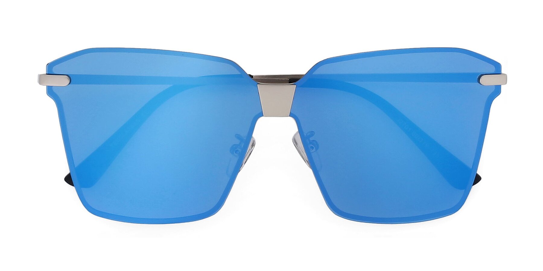 Folded Front of J2701 in Gunmetal with Blue Mirrored TAC Lenses