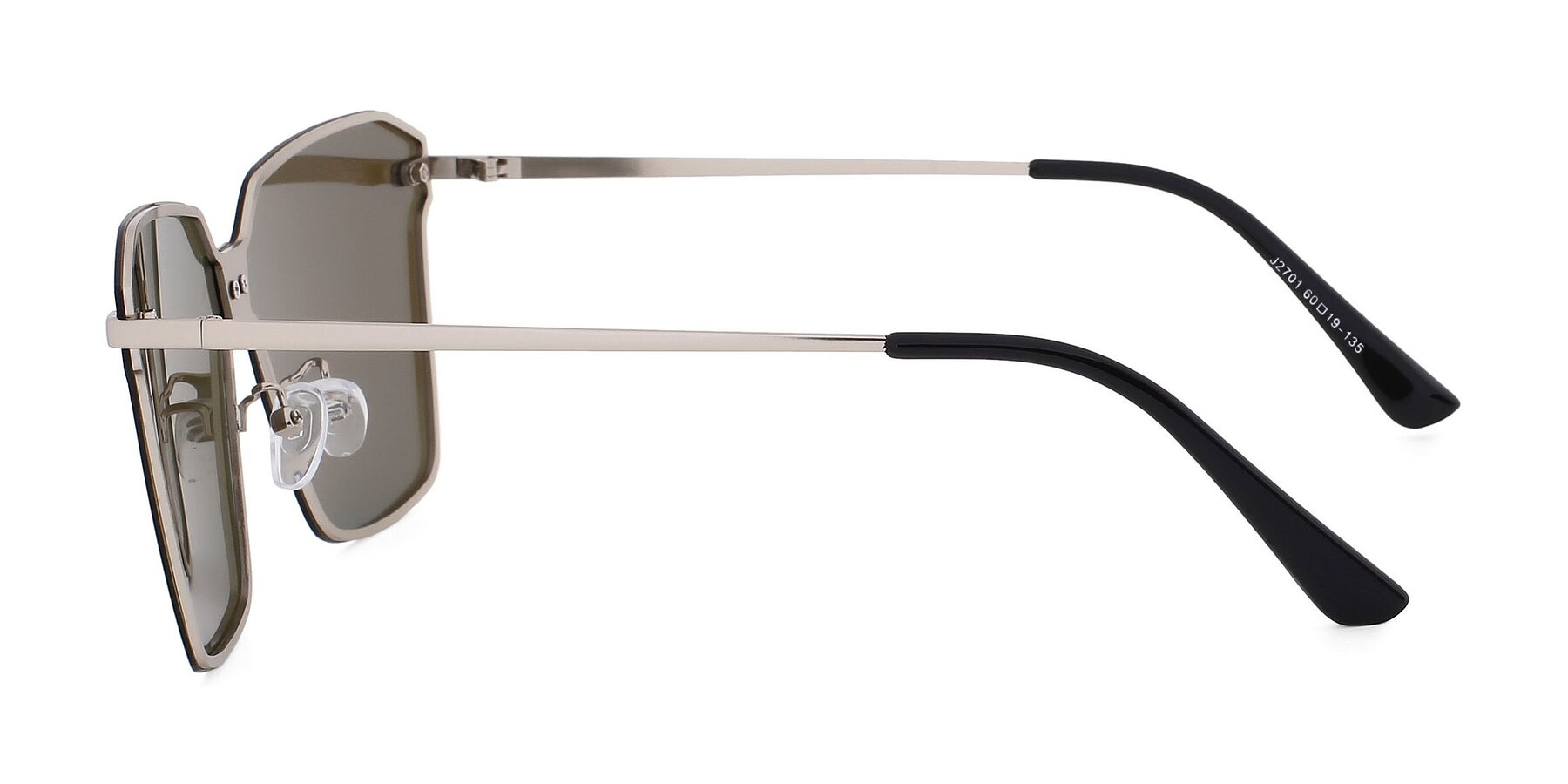 Side of J2701 in Gunmetal with Blue Mirrored TAC Lenses