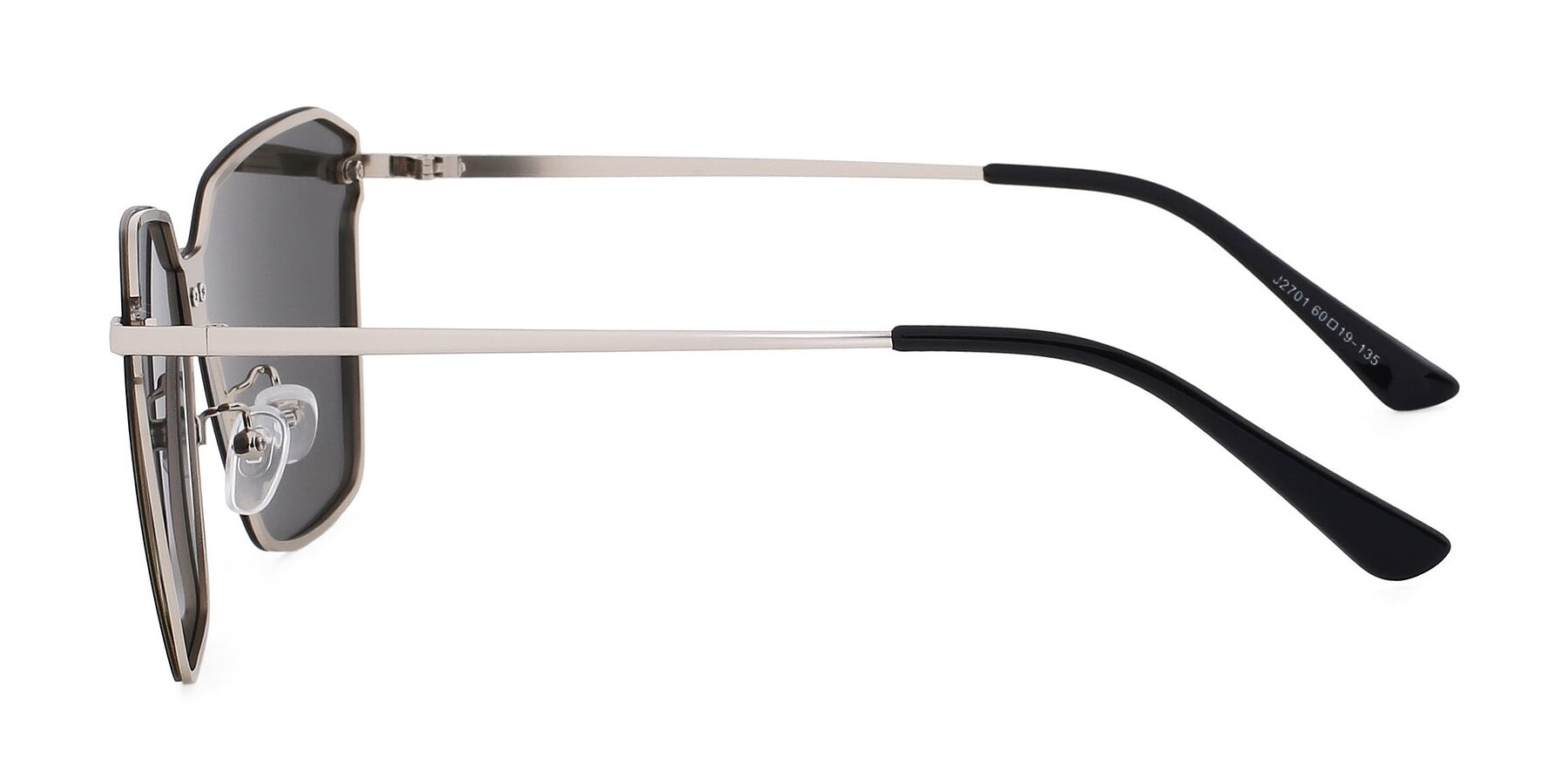 Side of J2701 in Gunmetal with Silver Mirrored TAC Lenses