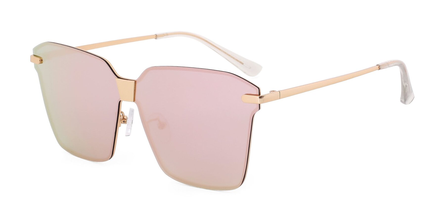 Angle of J2701 in Gold with Pink Mirrored TAC Lenses