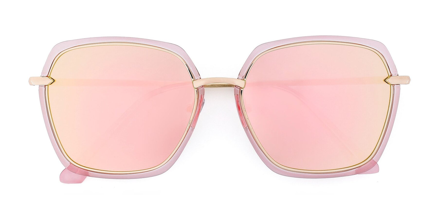 Folded Front of 5847 in Pink-Gold with Gold Mirrored TAC Lenses