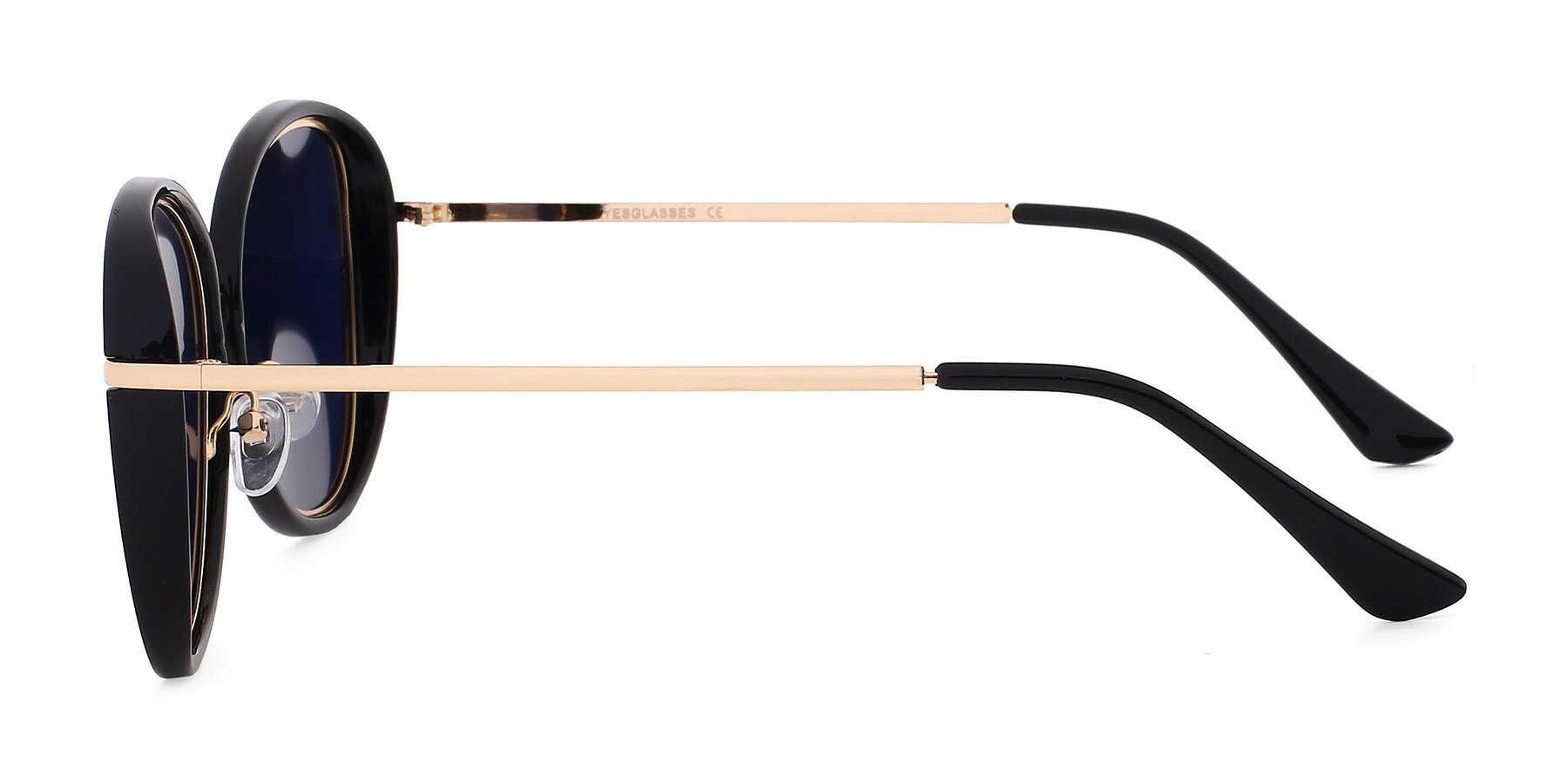 Side of JC2033 in Black-Gold with Rose Gold Mirrored TAC Lenses