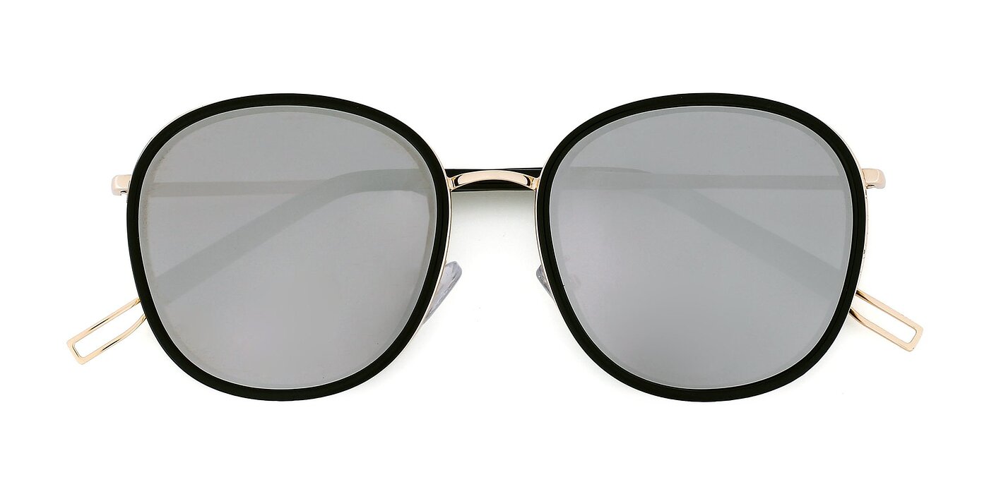 12117 - Black / Gold Mirrored Polarized Sunglasses