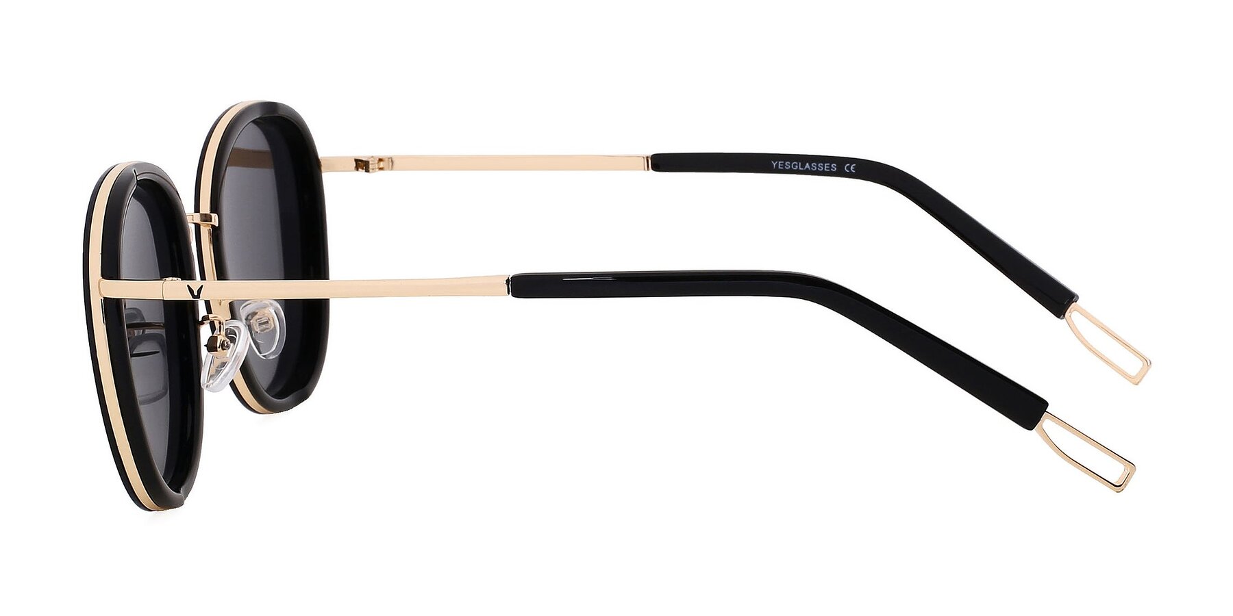 Side of 12117 in Black-Gold with Silver Mirrored TAC Lenses