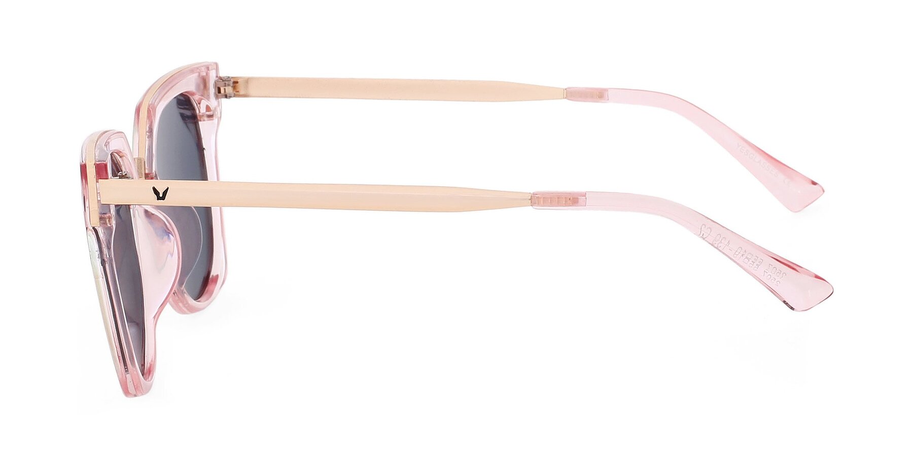 Side of 2507 in Pink-Gold with Rose Gold Mirrored TAC Lenses