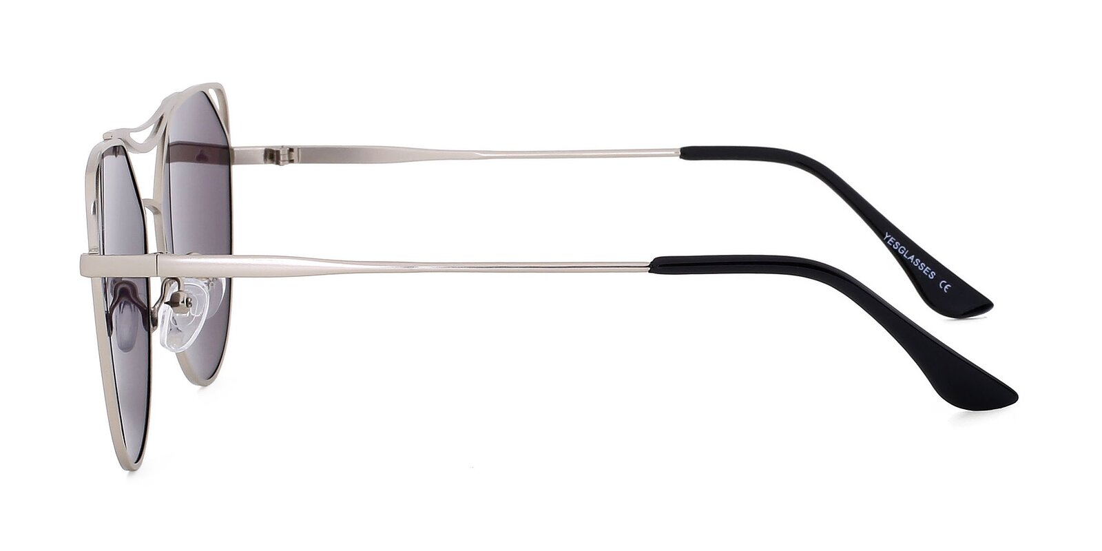 Copper Thin Metal CatEye Mirrored Polarized Sunglasses with Blue Non