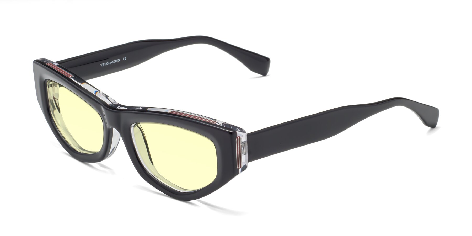 Angle of 1313 in Black-Clear with Light Yellow Tinted Lenses