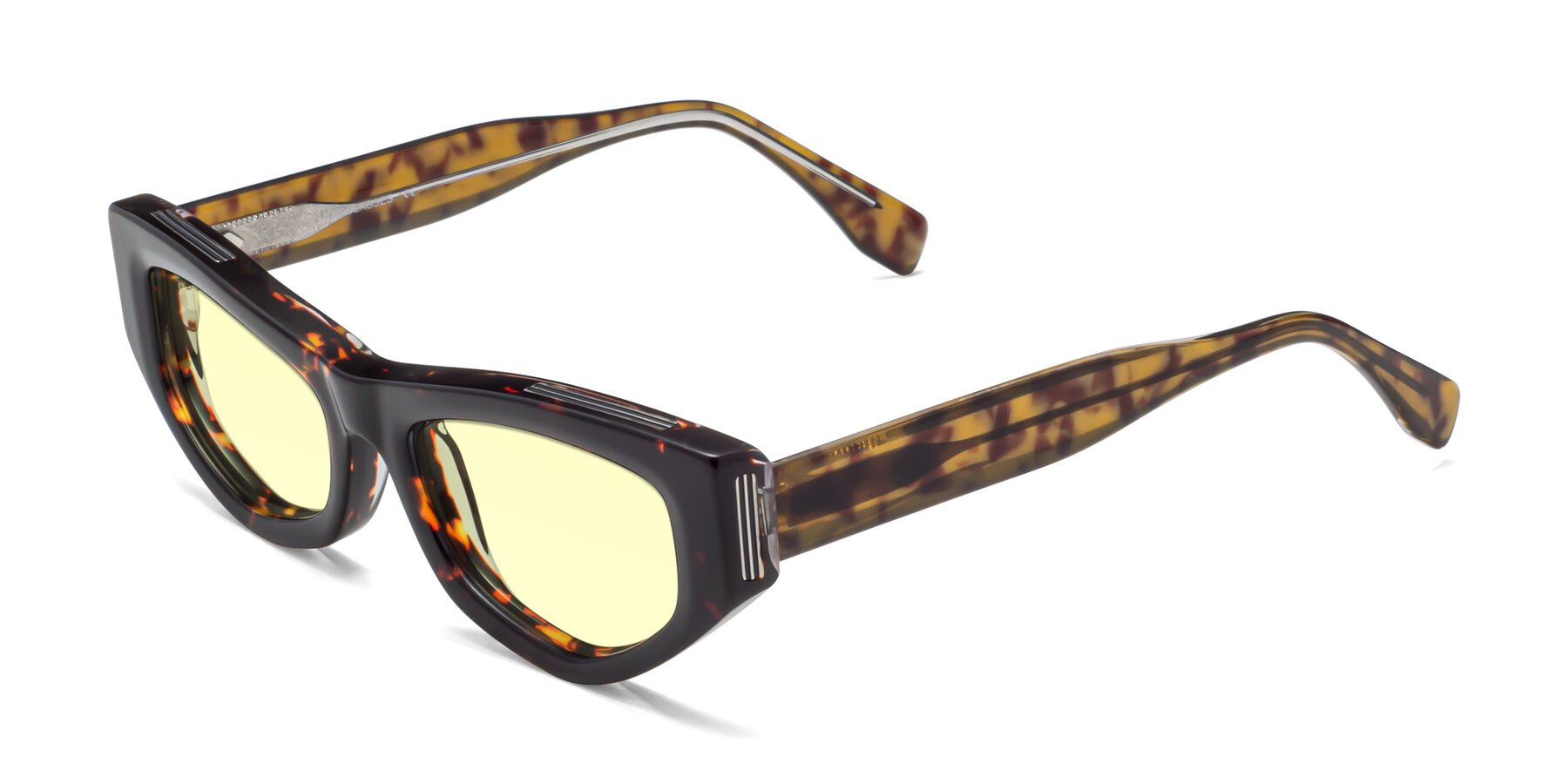 Angle of 1313 in Honey Tortoise with Light Yellow Tinted Lenses
