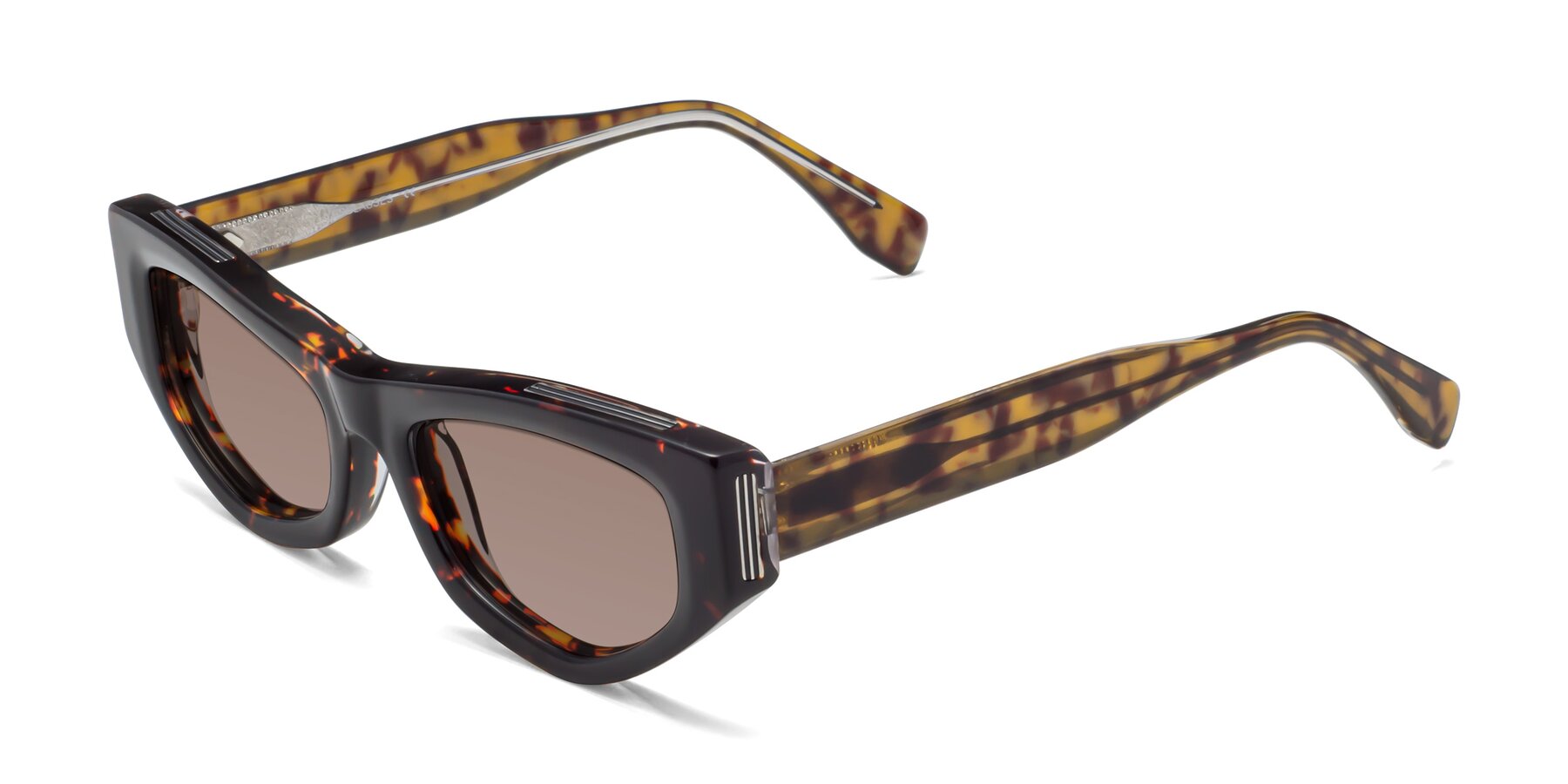 Angle of 1313 in Honey Tortoise with Medium Brown Tinted Lenses
