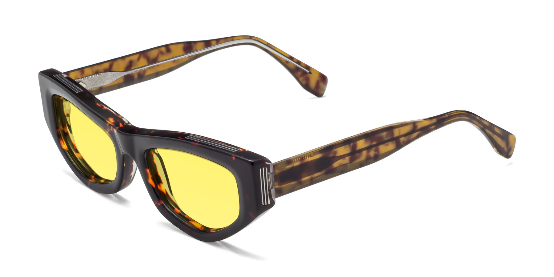 Angle of 1313 in Honey Tortoise with Medium Yellow Tinted Lenses