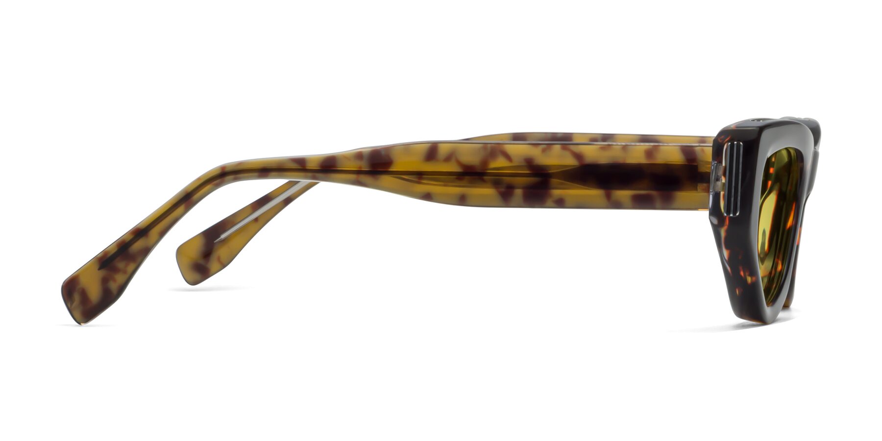 Side of 1313 in Honey Tortoise with Medium Yellow Tinted Lenses