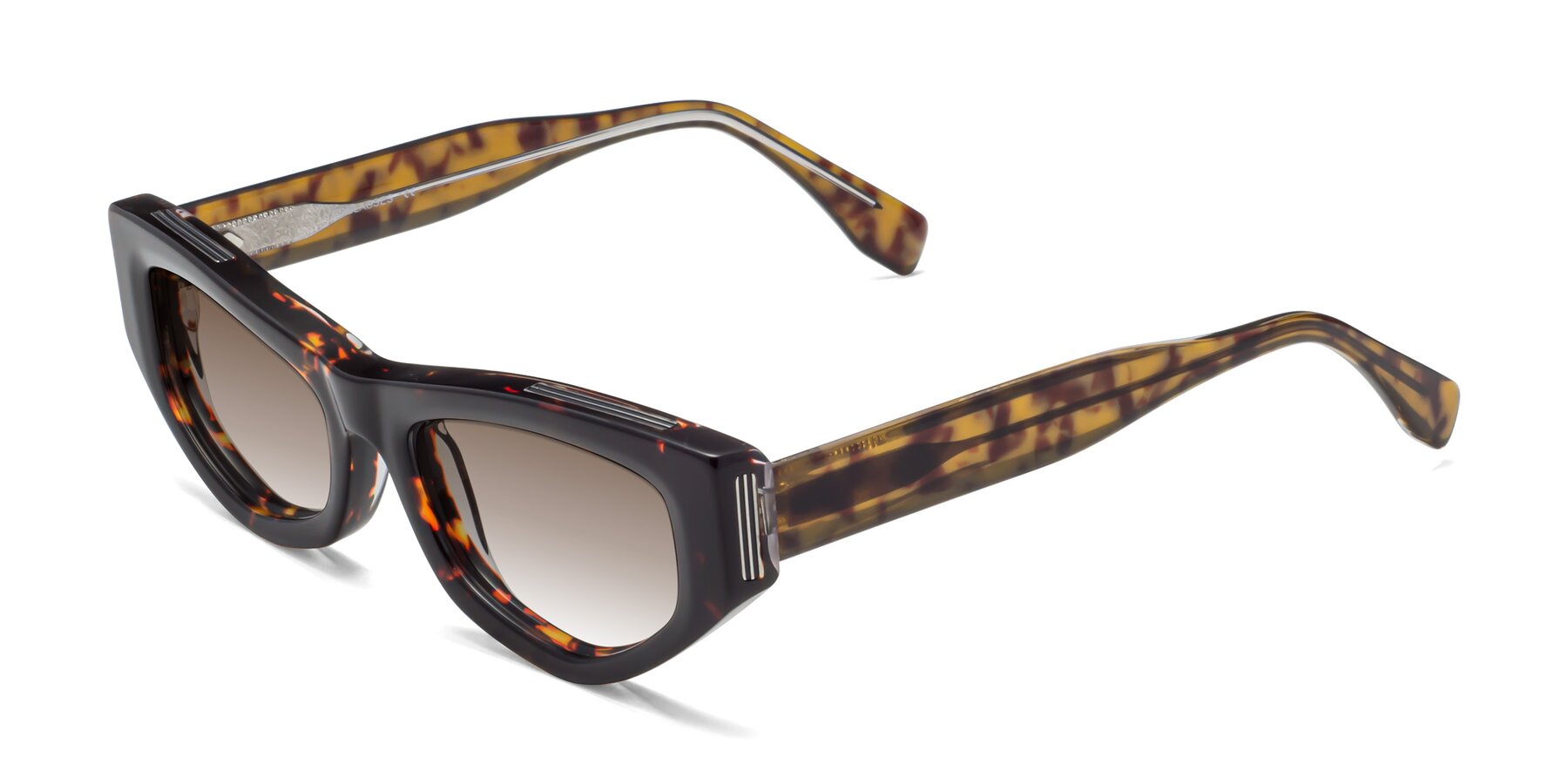 Angle of 1313 in Honey Tortoise with Brown Gradient Lenses