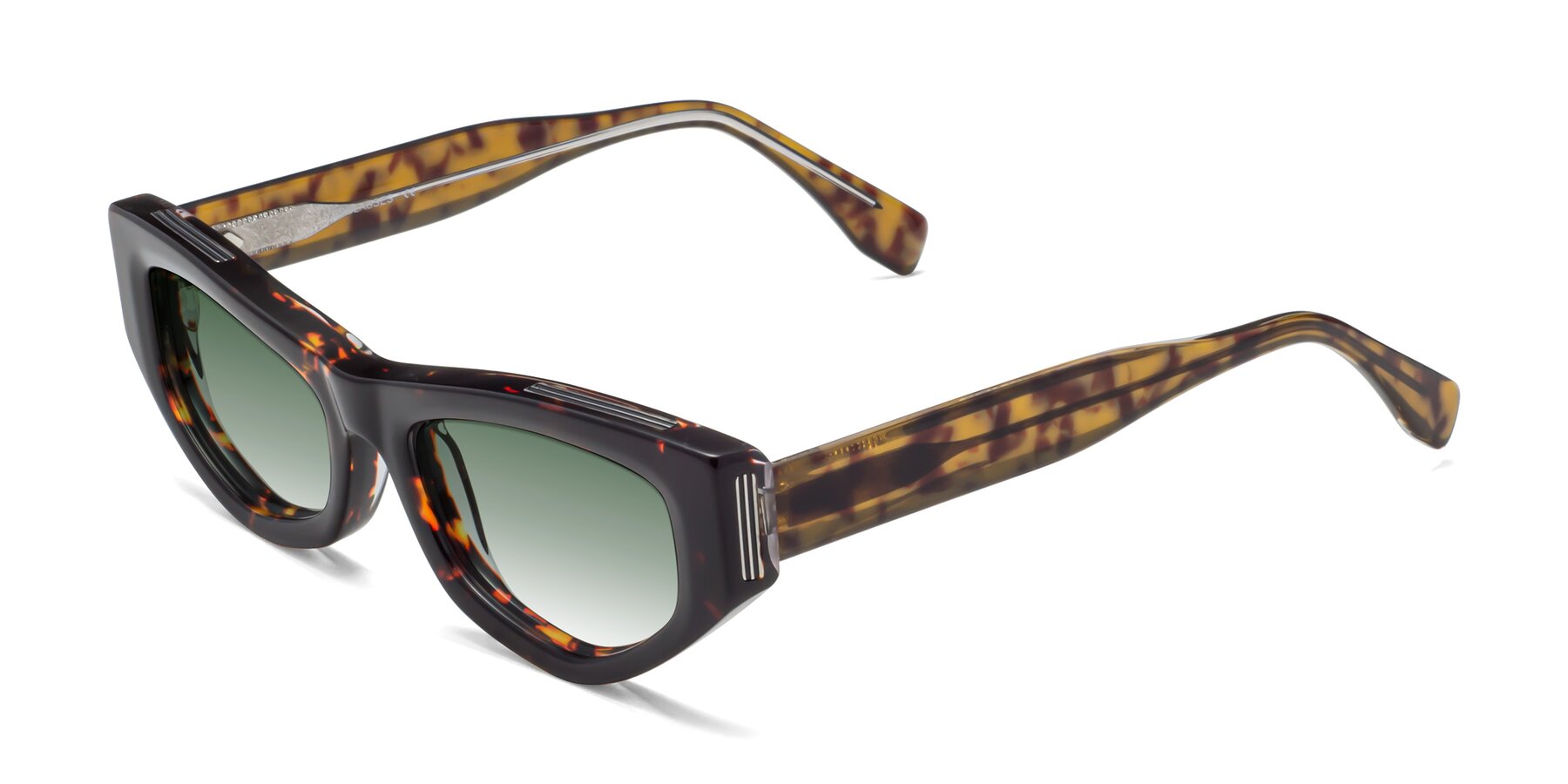 Angle of 1313 in Honey Tortoise with Green Gradient Lenses