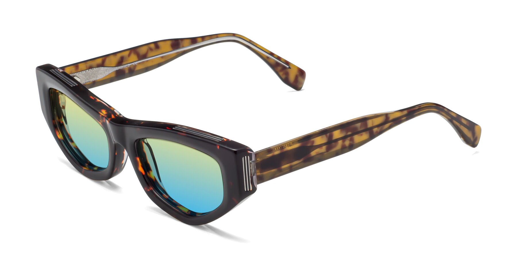Angle of 1313 in Honey Tortoise with Yellow / Blue Gradient Lenses