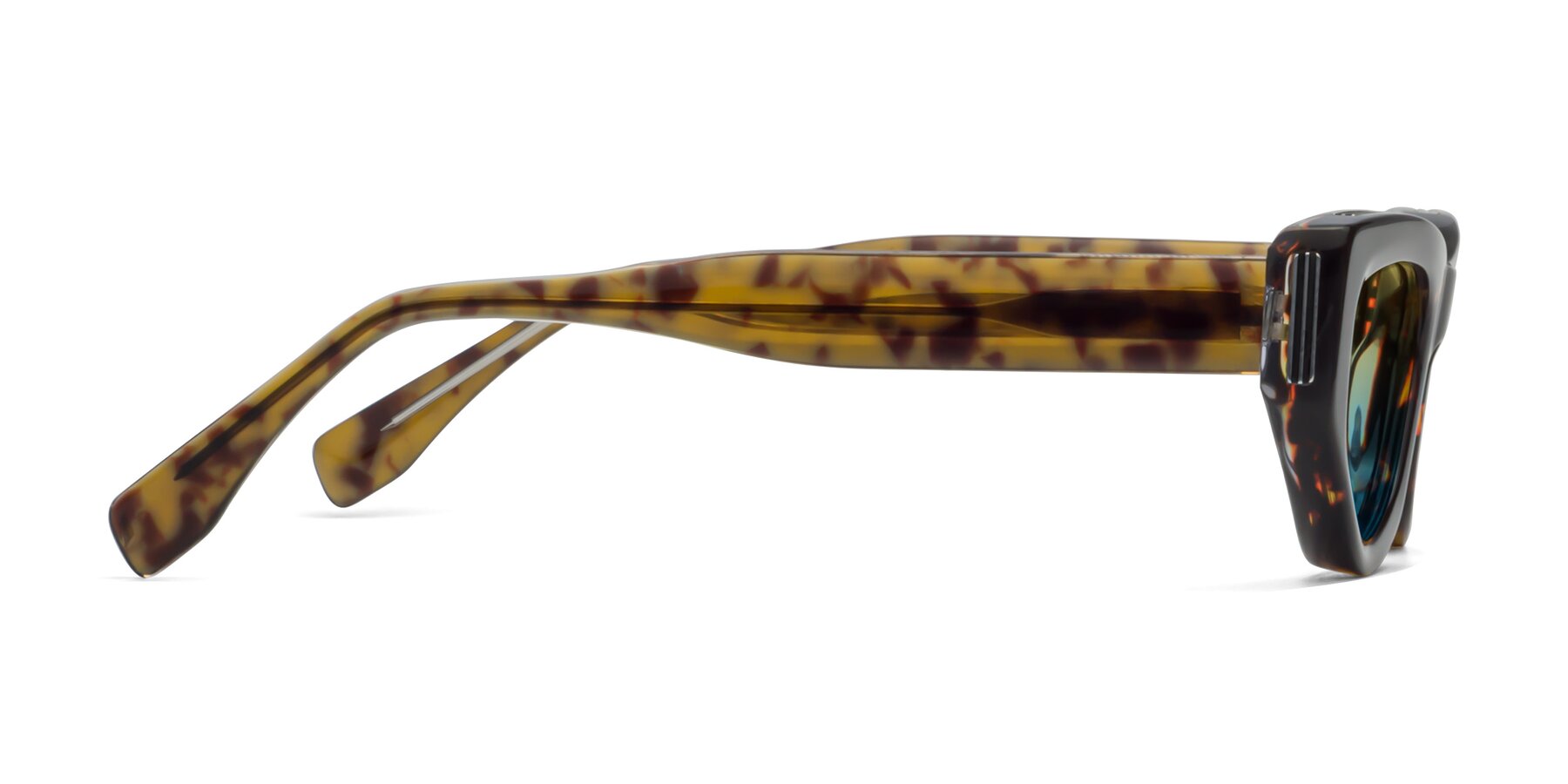 Side of 1313 in Honey Tortoise with Yellow / Blue Gradient Lenses