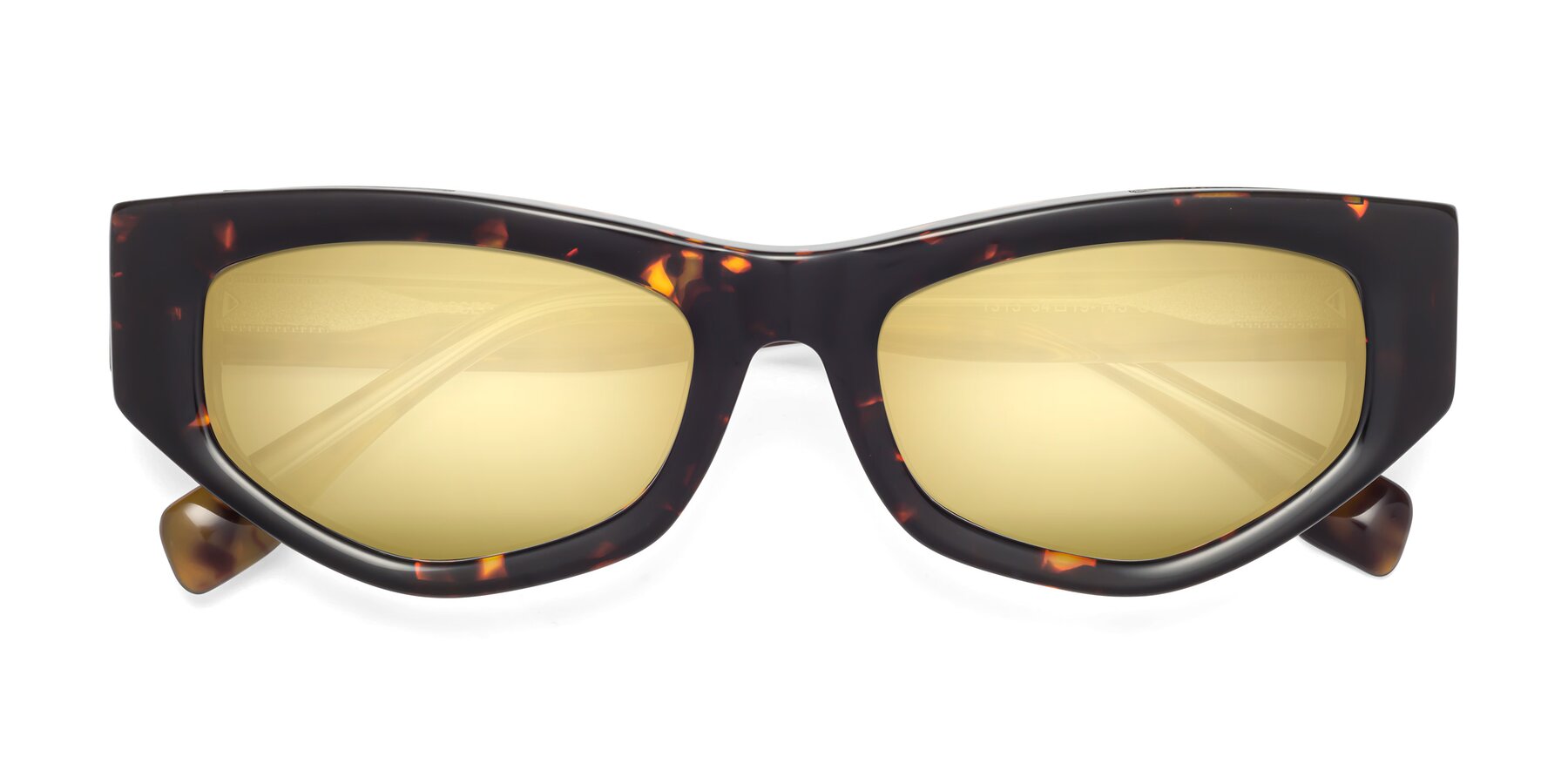 Folded Front of 1313 in Honey Tortoise with Gold Mirrored Lenses