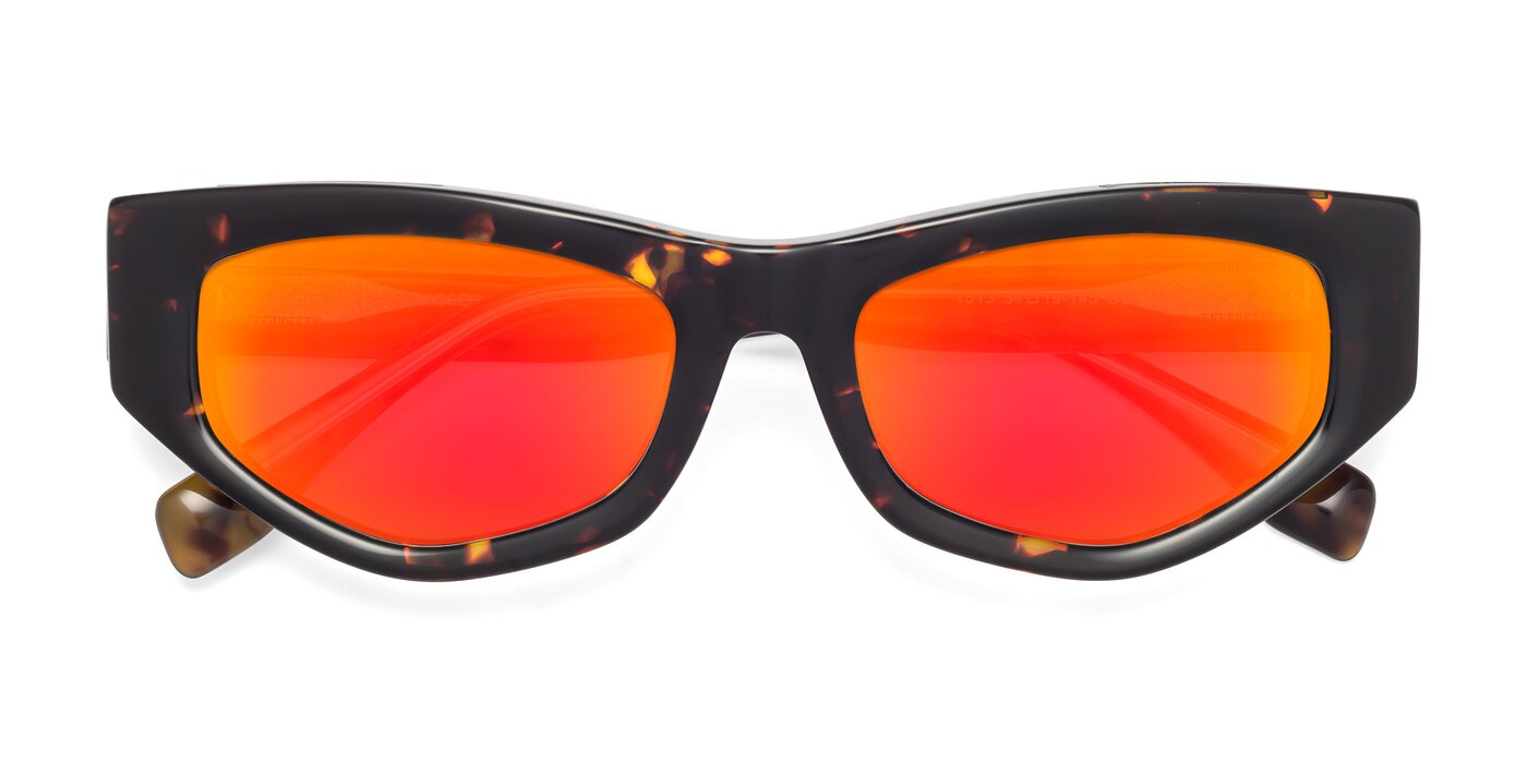 1313 - Honey Tortoise Flash Mirrored Sunglasses
