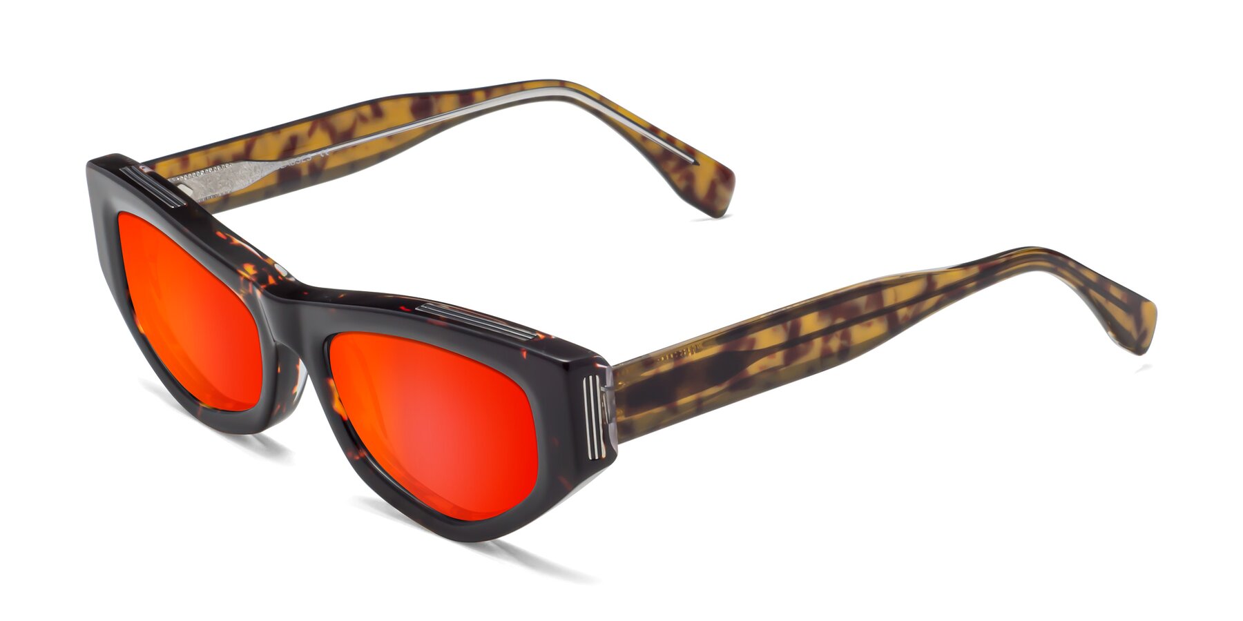 Angle of 1313 in Honey Tortoise with Red Gold Mirrored Lenses