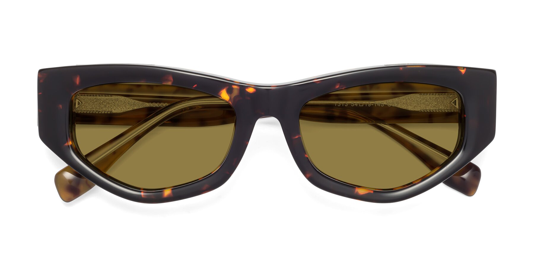 Folded Front of 1313 in Honey Tortoise with Brown Polarized Lenses