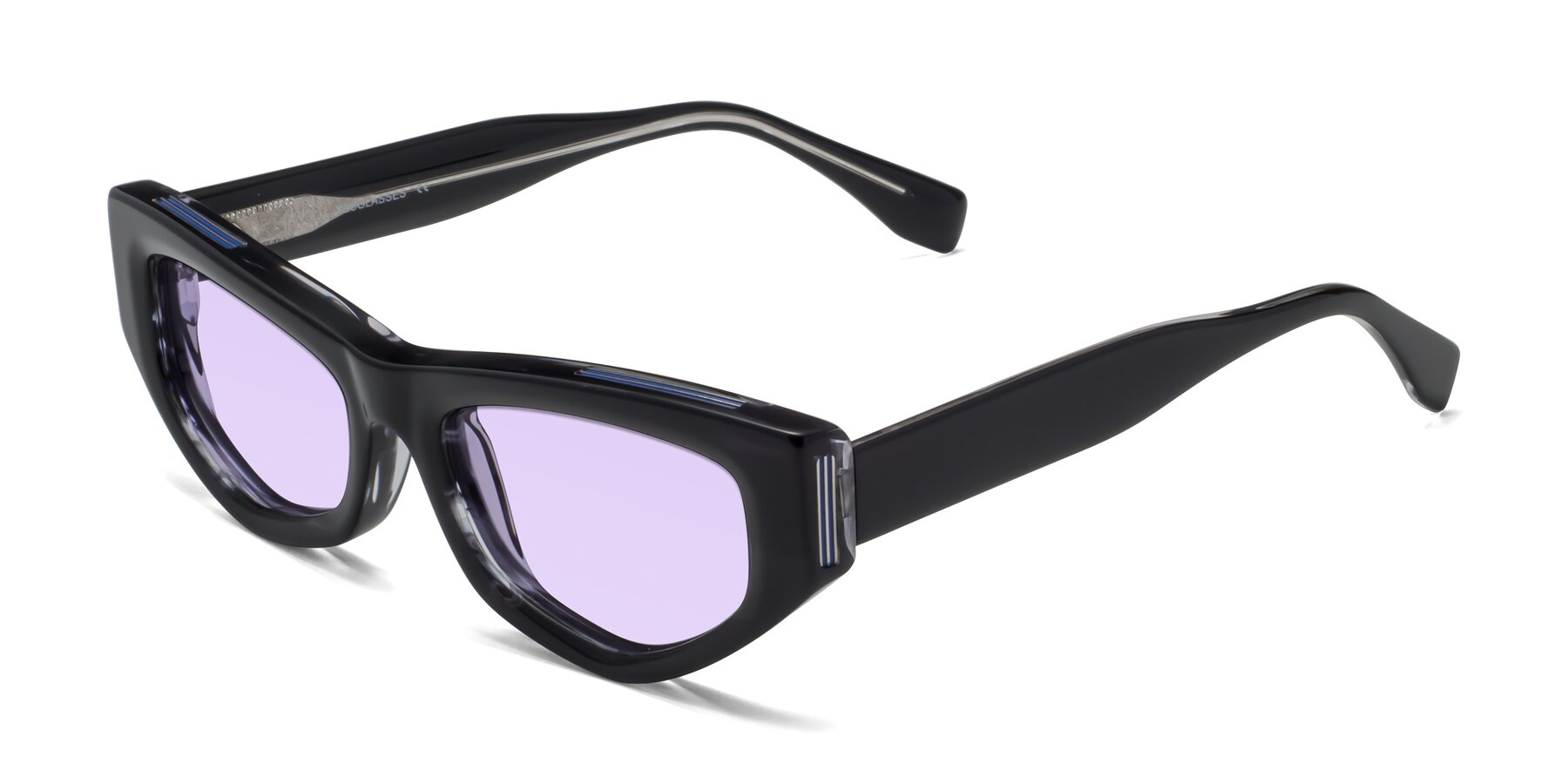 Angle of 1313 in Black with Light Purple Tinted Lenses