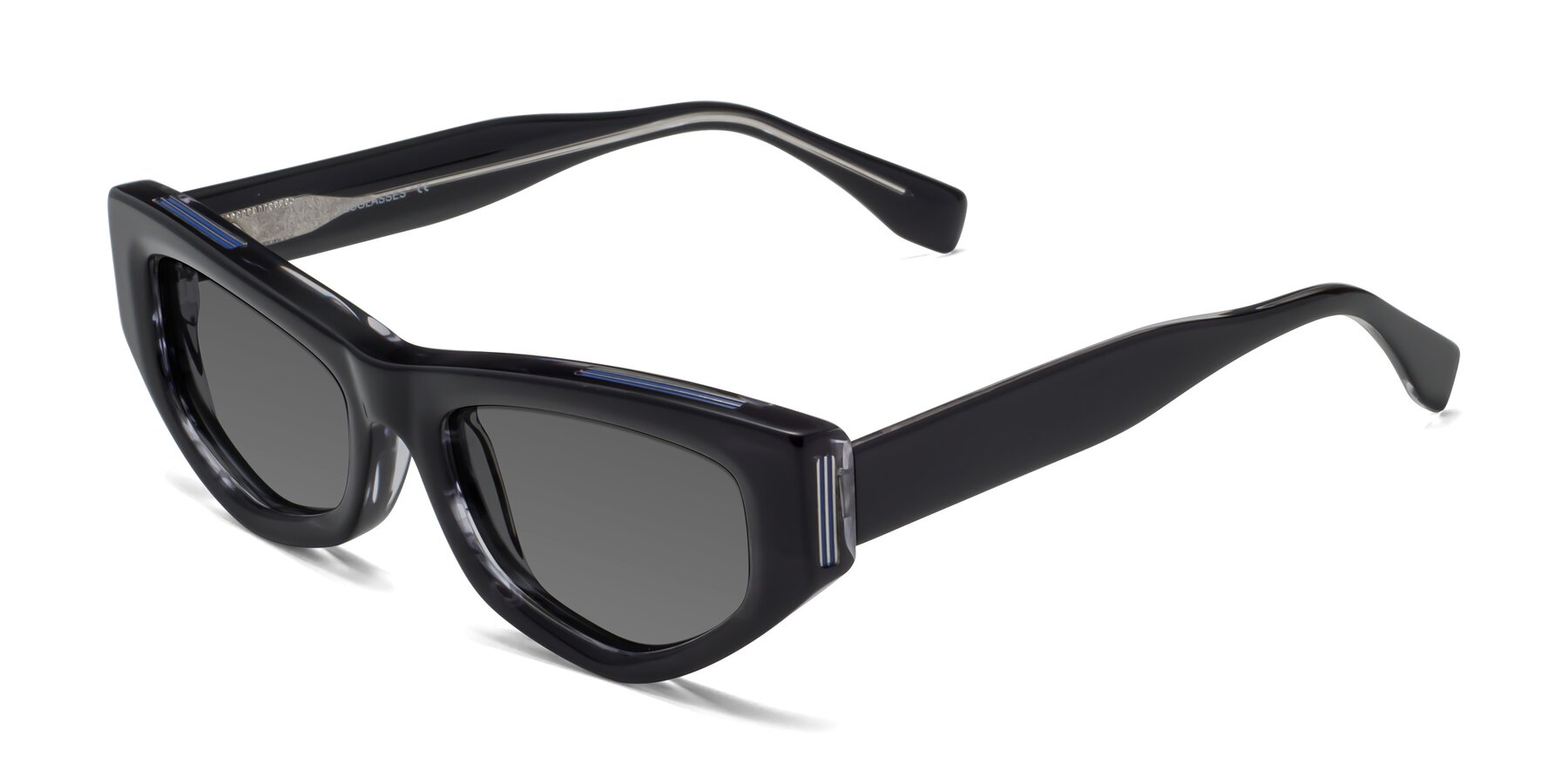 Angle of 1313 in Black with Medium Gray Tinted Lenses
