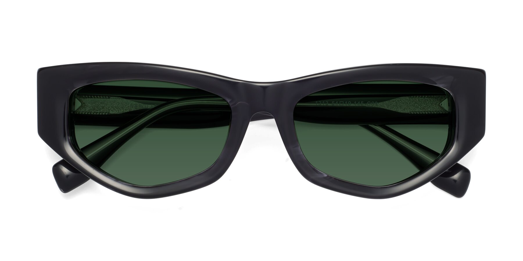 Folded Front of 1313 in Black with Green Tinted Lenses