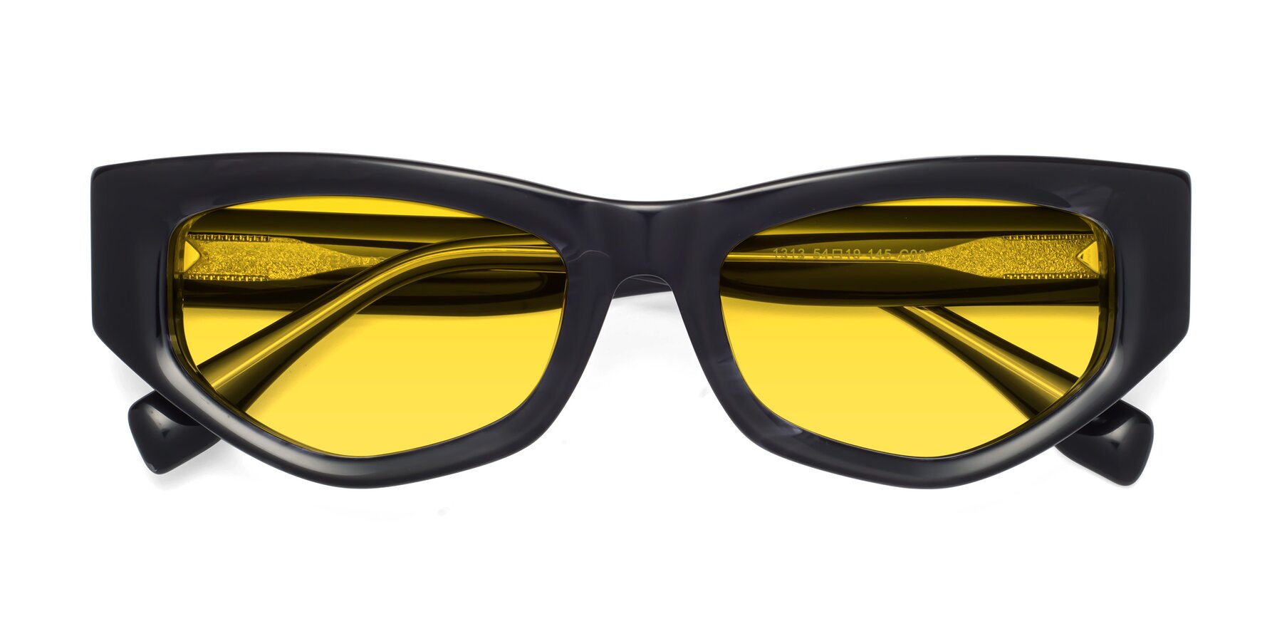 Folded Front of 1313 in Black with Yellow Tinted Lenses