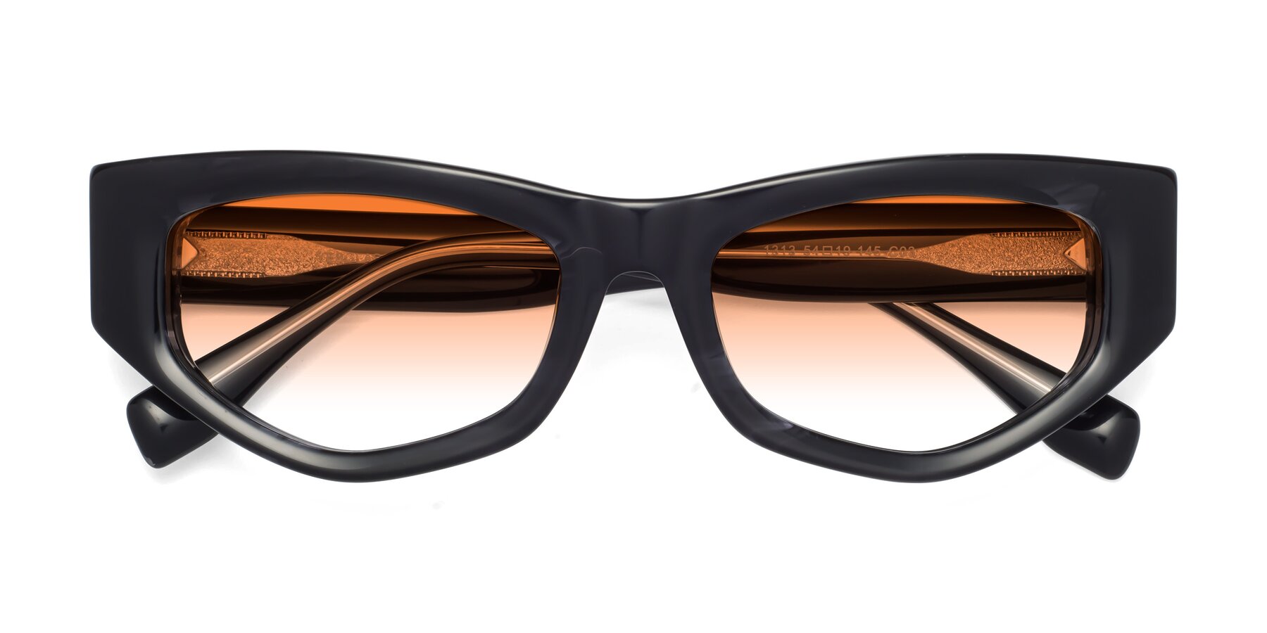Folded Front of 1313 in Black with Orange Gradient Lenses