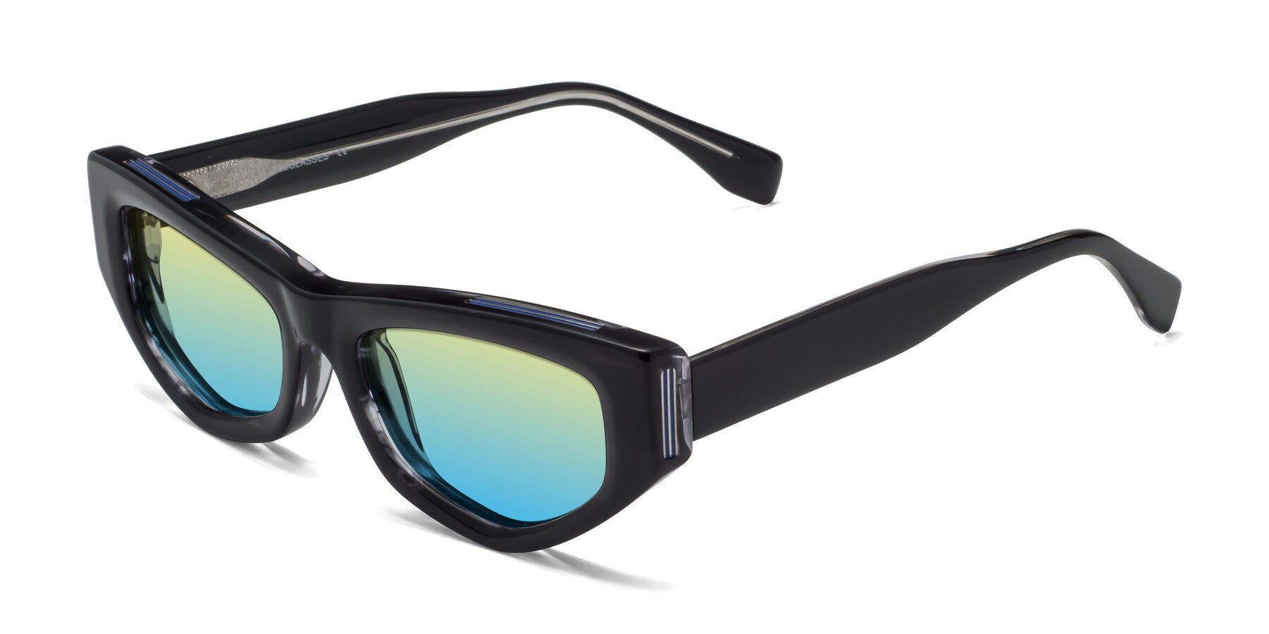 Angle of 1313 in Black with Yellow / Blue Gradient Lenses