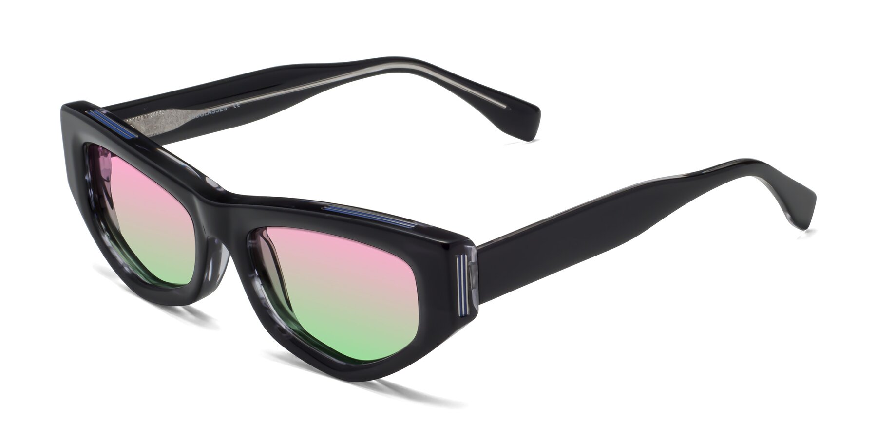 Angle of 1313 in Black with Pink / Green Gradient Lenses