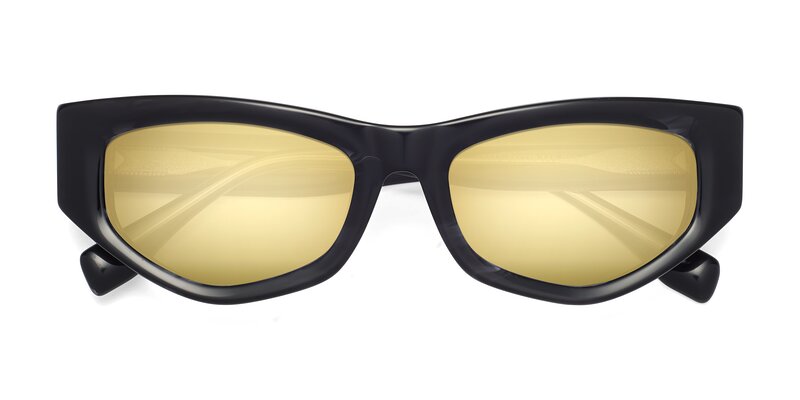 1313 - Black Flash Mirrored Sunglasses