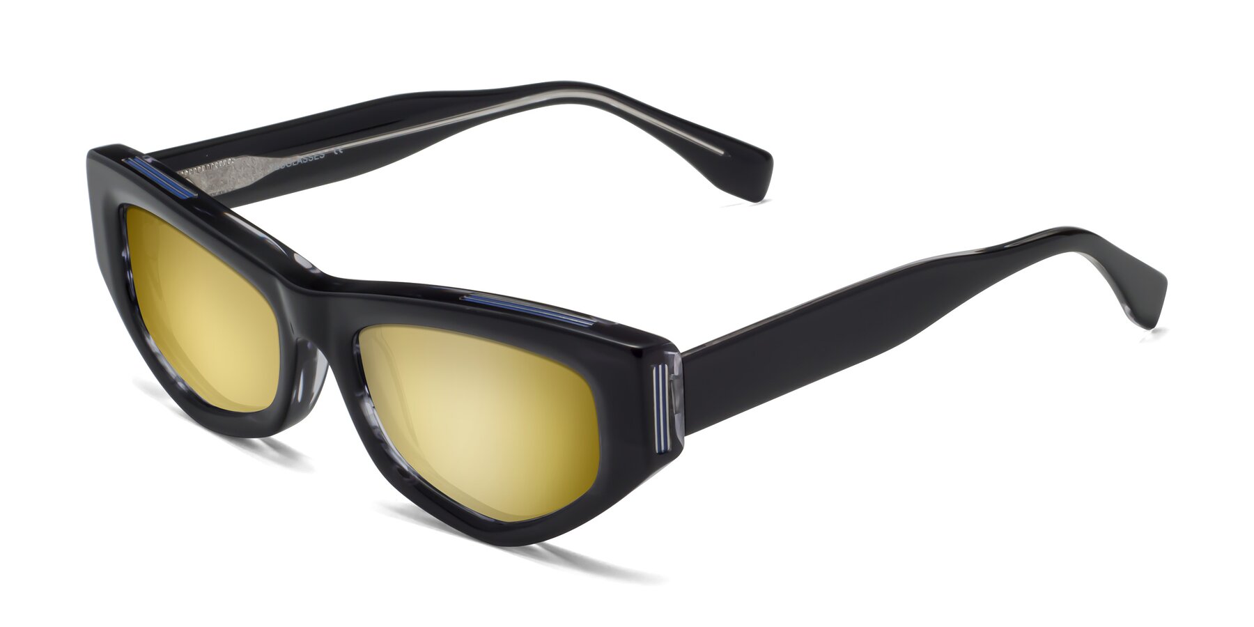 Angle of 1313 in Black with Gold Mirrored Lenses