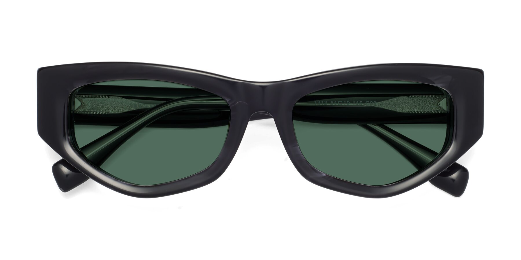 Folded Front of 1313 in Black with Green Polarized Lenses